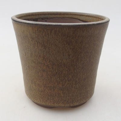 Ceramiczna miska bonsai 9,5 x 9,5 x 8,5 cm, kolor brązowy - 1