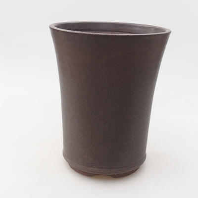 Ceramiczna miska bonsai 13,5 x 13,5 x 17 cm, kolor brązowy - 1