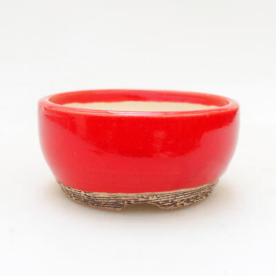 Ceramiczna miska bonsai 8 x 8 x 4 cm, kolor czerwony - 1