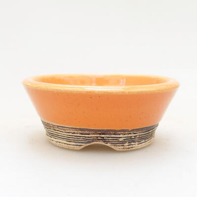 Ceramiczna miska bonsai 6 x 6 x 2,5 cm, kolor pomarańczowy - 1