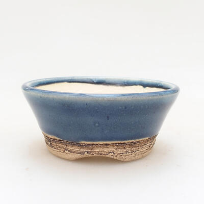 Ceramiczna miska bonsai 8 x 8 x 4 cm, kolor niebieski - 1