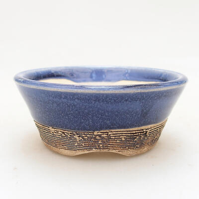 Ceramiczna miska bonsai 8 x 8 x 3,5 cm, kolor niebieski - 1