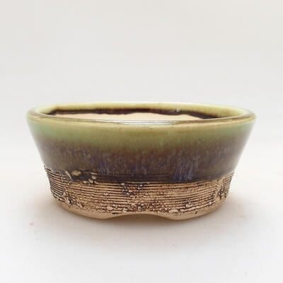 Ceramiczna miska bonsai 8,5 x 8,5 x 3,5 cm, kolor zielony - 1