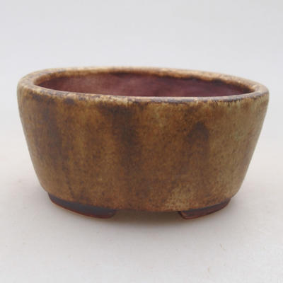 Ceramiczna miska bonsai 7,5 x 6,5 x 3,5 cm, kolor brązowy - 1