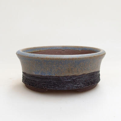Ceramiczna miska bonsai 9 x 9 x 3,5 cm, kolor niebieski - 1