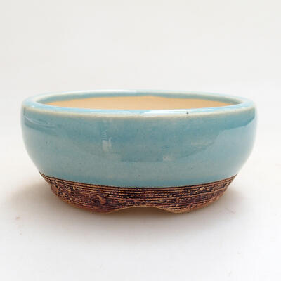 Ceramiczna miska bonsai 8,5 x 8,5 x 4 cm, kolor niebieski - 1