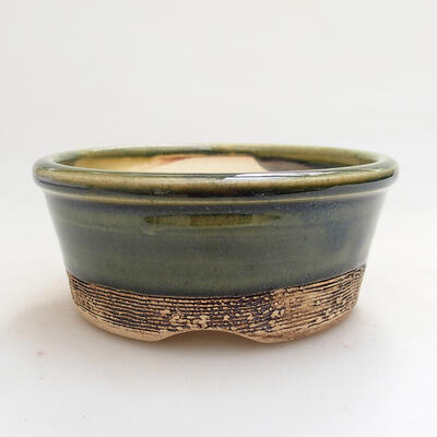 Ceramiczna miska bonsai 10 x 10 x 4,5 cm, kolor zielony - 1
