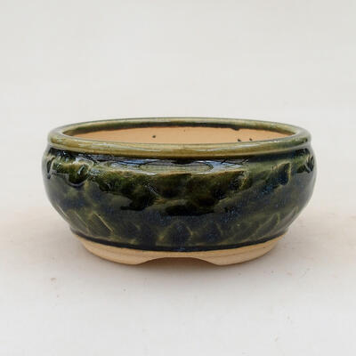 Ceramiczna miska bonsai 9 x 9 x 4,5 cm, kolor zielony - 1