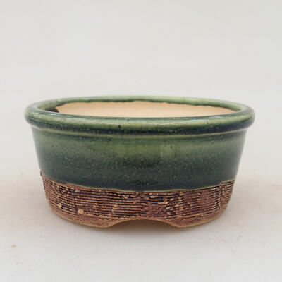 Ceramiczna miska bonsai 9 x 9 x 4 cm, kolor zielony - 1