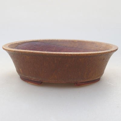 Ceramiczna miska bonsai 14 x 12 x 3,5 cm, kolor brązowy - 1
