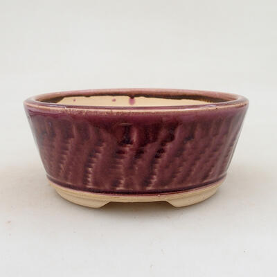 Ceramiczna miska bonsai 12 x 12 x 5 cm, kolor różowy - 1
