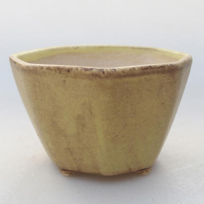 Ceramiczna miska bonsai 8,5 x 8,5 x 5,5 cm, kolor żółty - 1