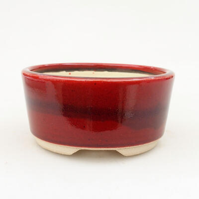 Ceramiczna miska bonsai 11 x 11 x 5,5 cm, kolor czerwony - 1