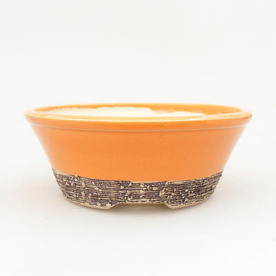 Ceramiczna miska bonsai 15 x 15 x 6 cm, kolor pomarańczowy - 1
