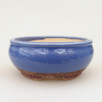 Ceramiczna miska bonsai 13 x 13 x 6 cm, kolor niebieski - 1