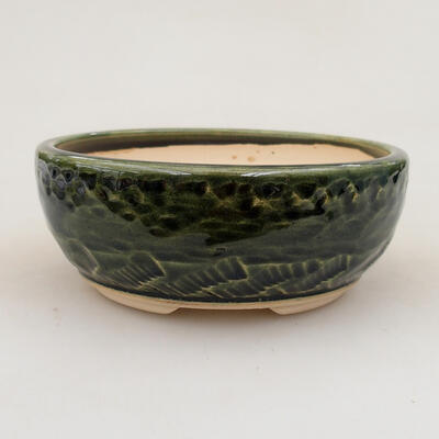 Ceramiczna miska bonsai 13 x 13 x 5,5 cm, kolor zielony