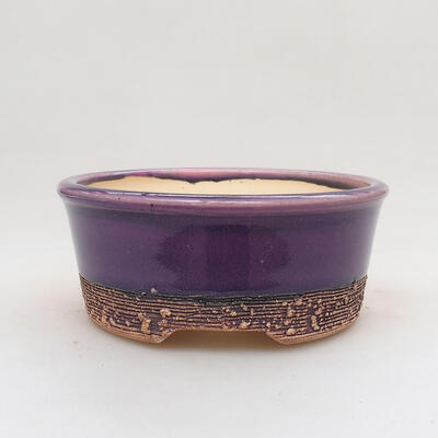 Ceramiczna miska bonsai 12 x 12 x 5 cm, kolor fioletowy - 1