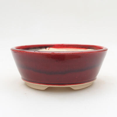 Ceramiczna miska bonsai 13 x 13 x 5 cm, kolor czerwony - 1