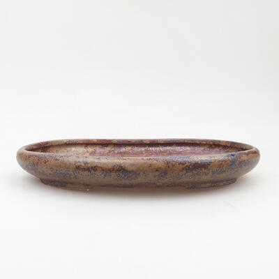 Ceramiczna miska bonsai 21,5 x 16 x 3 cm, kolor brązowy - 1