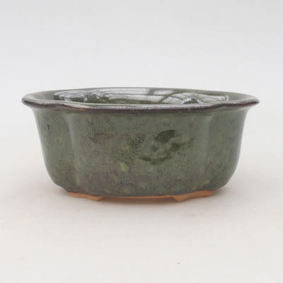 Ceramiczna miska bonsai 13,5 x 11,5 x 6 cm, kolor zielony - 1