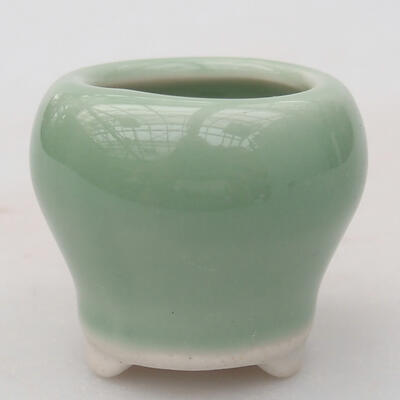 Ceramiczna miska bonsai 3,5 x 3,5 x 3 cm, kolor zielony - 1