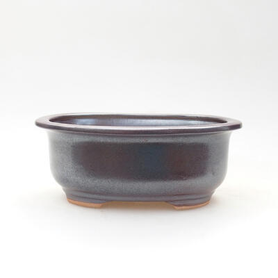 Ceramiczna miska bonsai 15 x 12 x 6 cm, kolor metalowy - 1