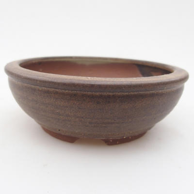 Ceramiczna miska bonsai 10 x 10 x 3,5 cm, kolor brązowy - 1