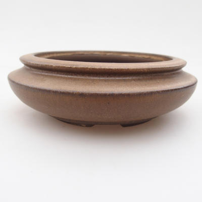Ceramiczna miska bonsai 11 x 11 x 4 cm, kolor brązowy - 1