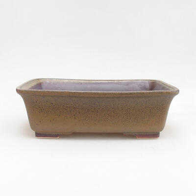 Ceramiczna miska bonsai 21,5 x 16,5 x 7 cm, kolor brązowy - 1
