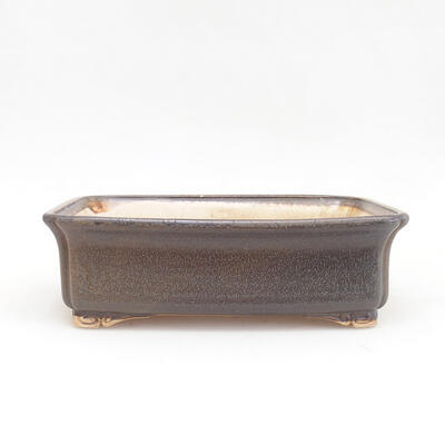 Ceramiczna miska bonsai 19,5 x 15,5 x 6,5 cm, kolor brązowy - 1