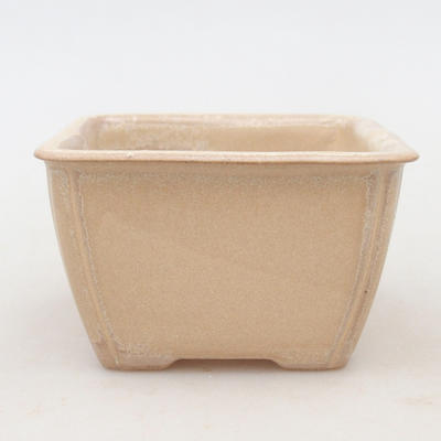Ceramiczna miska bonsai 8,8 x 8,5 x 5 cm, kolor beżowy - 1