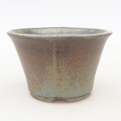 Ceramiczna miska bonsai 11 x 11 x 7 cm, kolor brązowo-niebieski - 1