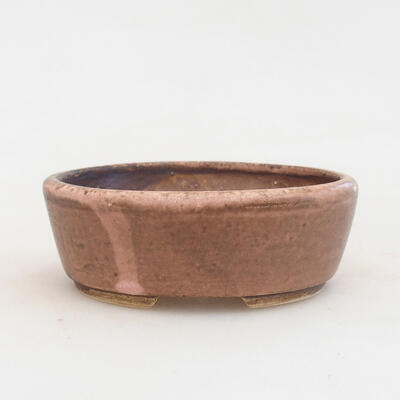 Ceramiczna miska bonsai 9,5 x 8 x 3,5 cm, kolor różowo-brązowy - 1