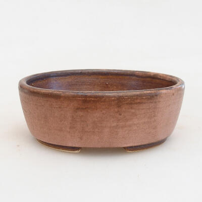 Ceramiczna miska bonsai 9,5 x 8 x 3,5 cm, kolor różowo-brązowy - 1
