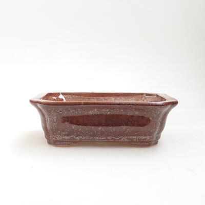 Ceramiczna miska bonsai 12,5 x 10 x 4,5 cm, kolor brązowy - 1