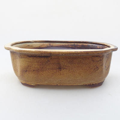 Ceramiczna miska bonsai 21 x 17 x 7 cm, kolor brązowy - 1