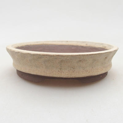Ceramiczna miska bonsai 8 x 8 x 3,5 cm, kolor beżowy - 1
