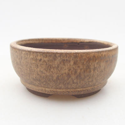 Ceramiczna miska bonsai 9 x 9 x 3,5 cm, kolor beżowy - 1