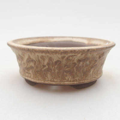 Ceramiczna miska bonsai 9 x 9 x 3,5 cm, kolor beżowy - 1