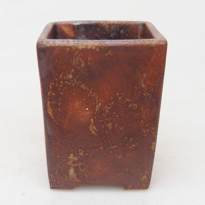 Ceramiczna miska bonsai 7,5 x 7,5 x 10 cm, kolor brązowy - 1