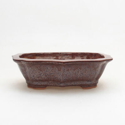 Ceramiczna miska bonsai 15 x 11 x 4,5 cm, kolor brązowy - 1