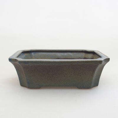 Ceramiczna miska bonsai 13 x 10,5 x 4 cm, kolor brązowo-niebieski - 1