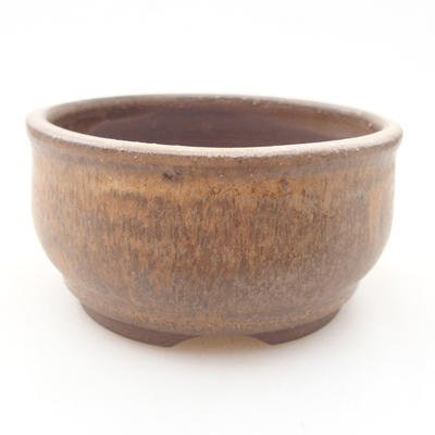 Ceramiczna miska bonsai 8,5 x 8,5 x 4,5 cm, kolor brązowy - 1