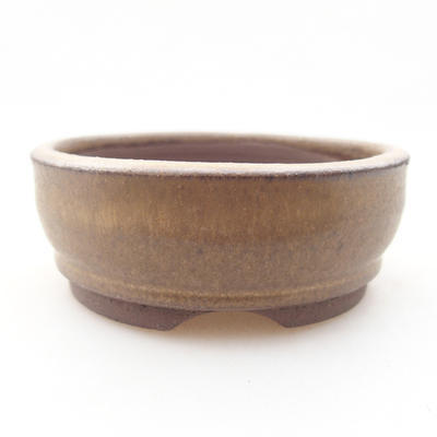 Ceramiczna miska bonsai 8 x 8 x 3 cm, kolor brązowy - 1