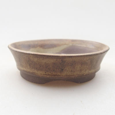 Ceramiczna miska bonsai 7 x 7 x 2 cm, kolor brązowy - 1