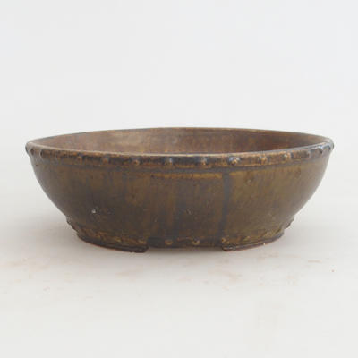 Ceramiczna miska bonsai 18 x 18 x 5,5 cm, kolor brązowy - 2. jakość - 1