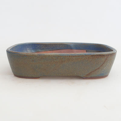 Ceramiczna miska bonsai 22,5 x 17,5 x 5,5 cm, kolor brązowo-niebieski - 2. jakość - 1