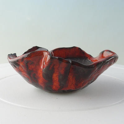 Ceramiczna skorupa 9 x 9 x 3,5 cm, kolor czerwony - 1