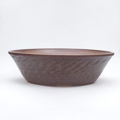 Ceramiczna miska bonsai 40 x 40 x 12,5 cm, kolor brązowy - 1