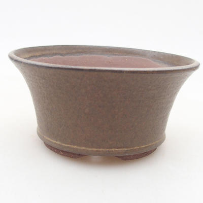 Ceramiczna miska bonsai 10,5 x 10,5 x 5 cm, kolor brązowy - 1